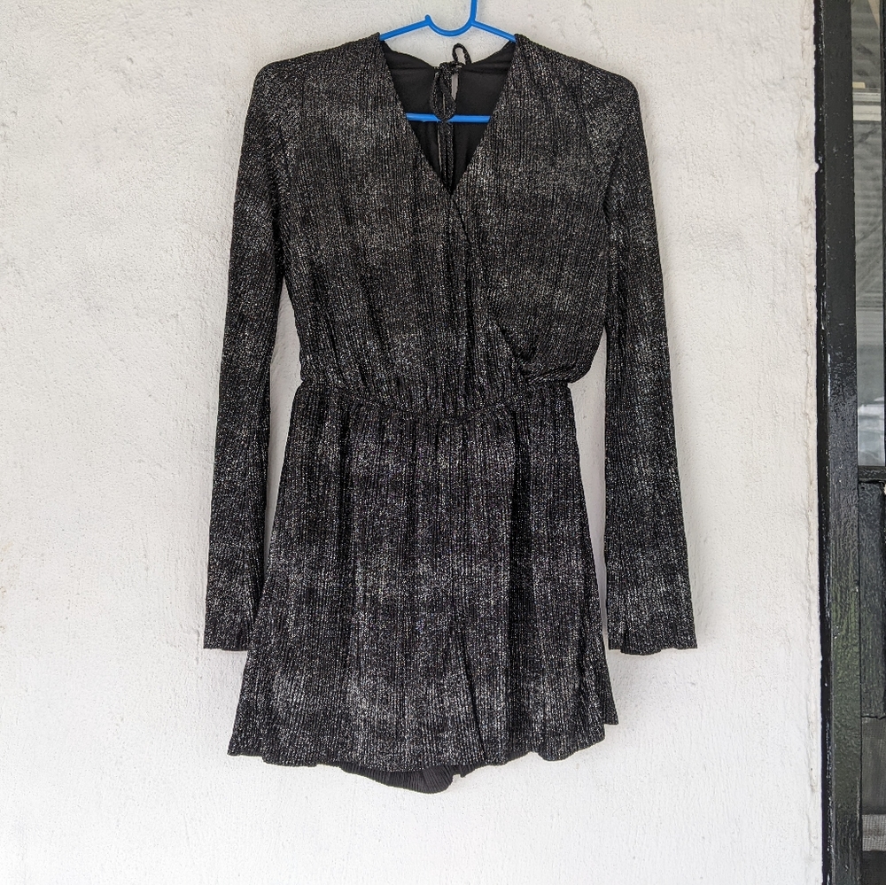 Black and silver romper